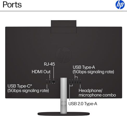 HP 23.8 inch All-in-One Desktop PC, FHD Display, Intel Core i3-N300, 8 GB RAM, 256 GB SSD, Intel UHD Graphics, Windows 11 Home, Jet Black, 24-cr0430 (2025) in Saudi Arabia