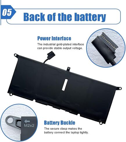 Dentsing 52Wh DXGH8 Laptop Battery for XPS 13 9370 9380 7390 2019 13 7000 7390 7391 2-in-1 5390 5391 14 7400 7490 Latitude 3301 5390 5391 7400 7490 Series Notebook G8VCF P82 in Saudi Arabia