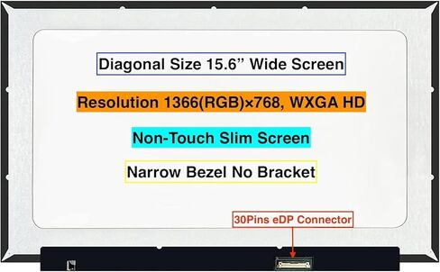 EM EMAJOR TECH New Screen Replacement for Lenovo PN 5D10P53898 1366X768 HD Non-Touch LCD LED Display with Set of Tape and Tools in Saudi Arabia