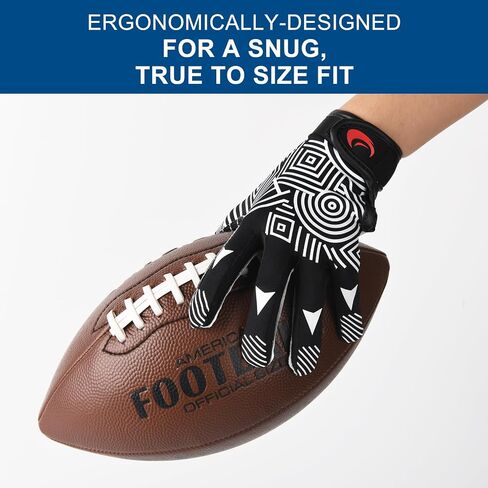 Youth Football Gloves Kids Silicone Grip Receiver Gloves for Kids with Super Stick Ability for Best Game Experience in Kuwait