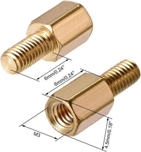 #us 88pcs m3 6mm f/m brass hex s procks pcb in Kuwait