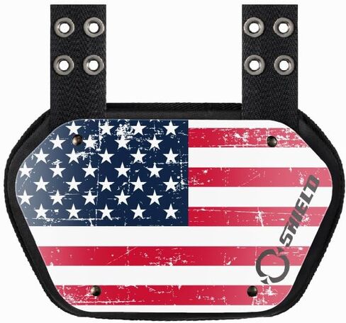 Silver Chrome American Flag 1.0 Football Back Plate, Lower Back Pads for Football Players, Rear Protector, Adult Fit in Kuwait