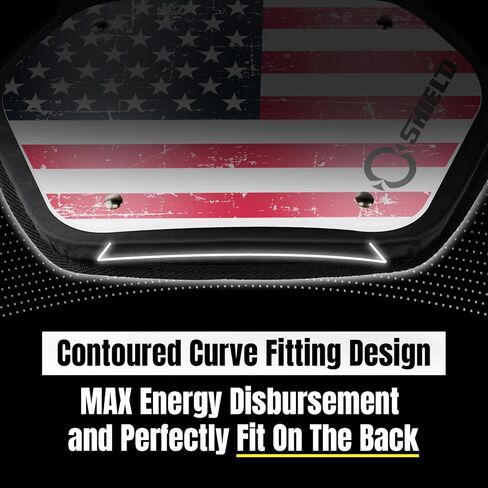 Silver Chrome American Flag 1.0 Football Back Plate, Lower Back Pads for Football Players, Rear Protector, Adult Fit in Kuwait