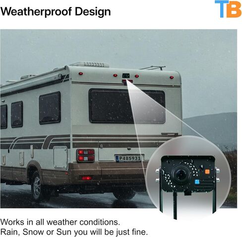TadiBrothers 1080P Wireless RV Backup Camera & 7" HD Monitor – 300ft+ Wireless Range, 120° Wide-Angle View, Night Vision, No-Interference Digital Signal – American-Based, 1-Year Warranty in Saudi Arabia