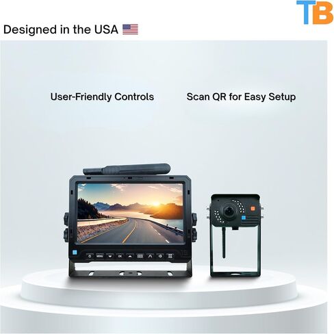 TadiBrothers 1080P Wireless RV Backup Camera & 7" HD Monitor – 300ft+ Wireless Range, 120° Wide-Angle View, Night Vision, No-Interference Digital Signal – American-Based, 1-Year Warranty in Saudi Arabia