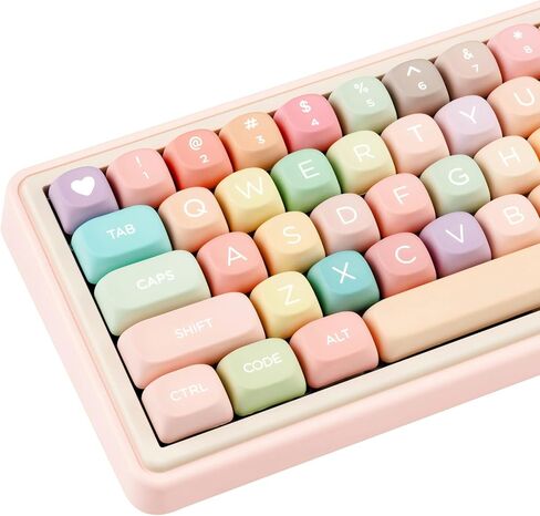 PBT Keycaps ، Blue White Brown Keycaps 60 65 75 100 في المئة ، صبغة مقدمة من الصبغة ، موضوع الشوكولاتة المخصص 130 مفتاح ، ملف تعريف FOA لـ 61/68/84/87/98/100 Cherry Gateron MX Mechanical in Kuwait