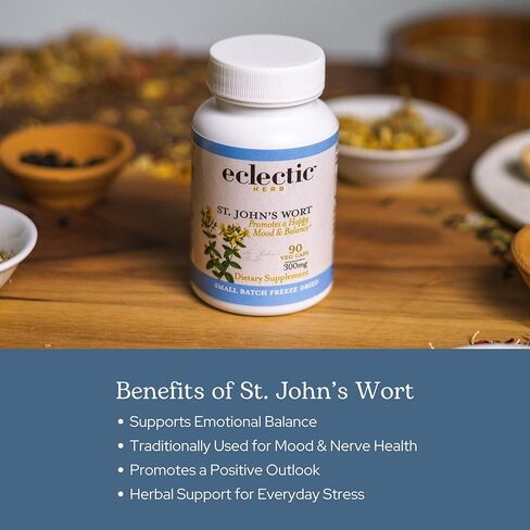 ECLECTIC INSTITUTE Raw Fresh Freeze-Dried Non-GMO St. John's Wort | 120 CT (300 mg) in Kuwait