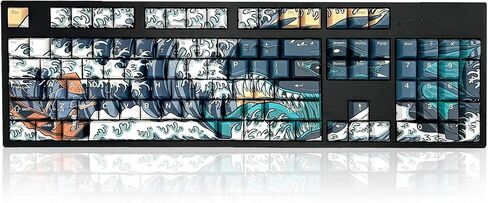 Gunmjo PBT Dye-Sublimation Ocean Wave Keycaps للوحة مفاتيح الألعاب مع لوحة المفاتيح الميكانيكية MX in Kuwait
