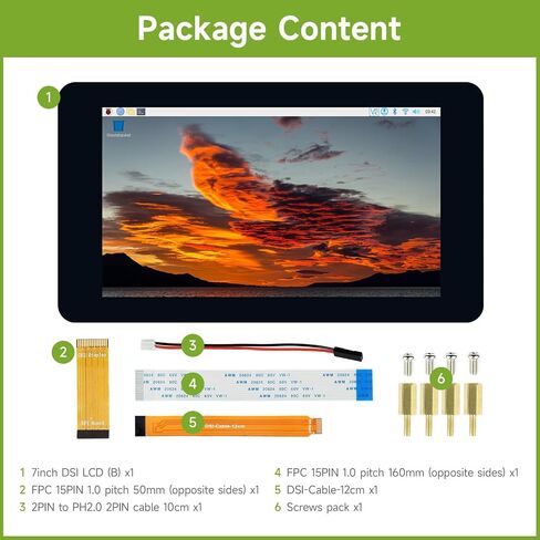 WAVESHARE 7INCH CAPACITIVE TOUCH ، 800 × 480 ، يدعم Raspberry PI 5/4B/3B+/3A+/3B/2B/B+/A+، CM3/3+/4 ، بدون حالة in Saudi Arabia