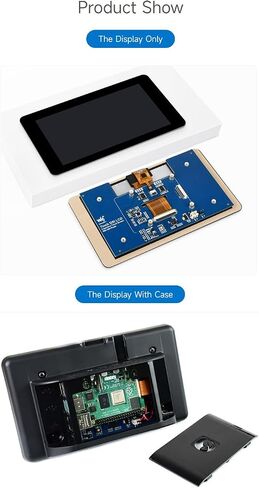 WAVESHARE 7INCH CAPACITIVE TOUCH ، 800 × 480 ، يدعم Raspberry PI 5/4B/3B+/3A+/3B/2B/B+/A+، CM3/3+/4 ، بدون حالة in Saudi Arabia