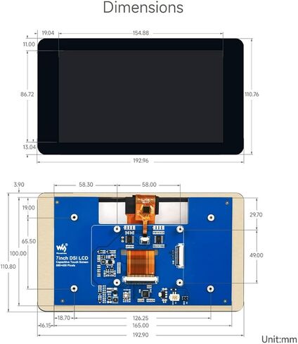 WAVESHARE 7INCH CAPACITIVE TOUCH ، 800 × 480 ، يدعم Raspberry PI 5/4B/3B+/3A+/3B/2B/B+/A+، CM3/3+/4 ، بدون حالة in Saudi Arabia