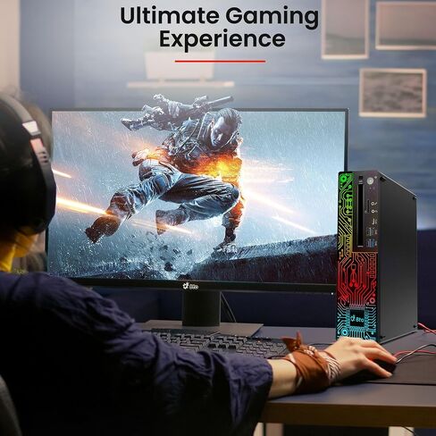 BTO RGB Gaming Desktop PC - Intel I5 8th Gen Processor - 16GB RAM - 512GB SSD - NVIDIA GEFORCE GT 1030 DDR5 - شاشة جديدة على مدار 24 بوصة - WIFI - Windows 11 Pro - Computer Tower for PC Gamer (متجدد) in Kuwait