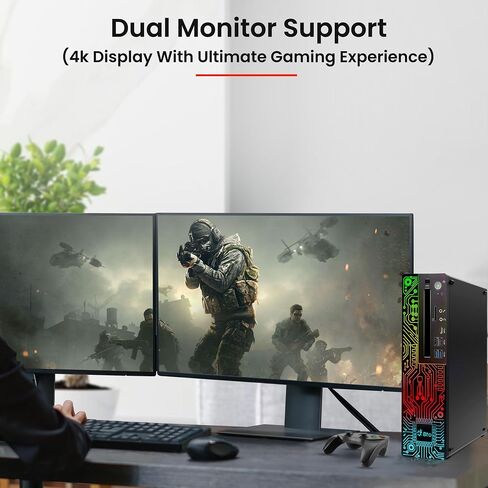 BTO RGB Gaming Desktop PC - Intel I5 8th Gen Processor - 16GB RAM - 512GB SSD - NVIDIA GEFORCE GT 1030 DDR5 - شاشة جديدة على مدار 24 بوصة - WIFI - Windows 11 Pro - Computer Tower for PC Gamer (متجدد) in Kuwait