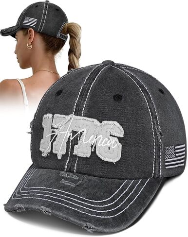 Flafens Womens Baseball Caps - Cute Baseball Hat Vintage Distressed Low Profile Embroidered Cotton Ladies Ball Ballcap in Kuwait