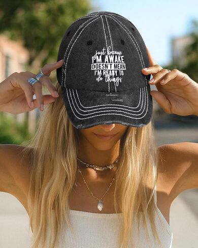 Flafens Womens Baseball Caps - Cute Baseball Hat Vintage Distressed Low Profile Embroidered Cotton Ladies Ball Ballcap in Kuwait