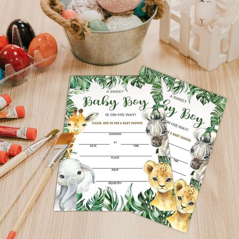 Geuro Baby Shower Invitations, Floral Fill In Invites Cards wih Envelopes, Baby in bloom, Set of 25. in Saudi Arabia