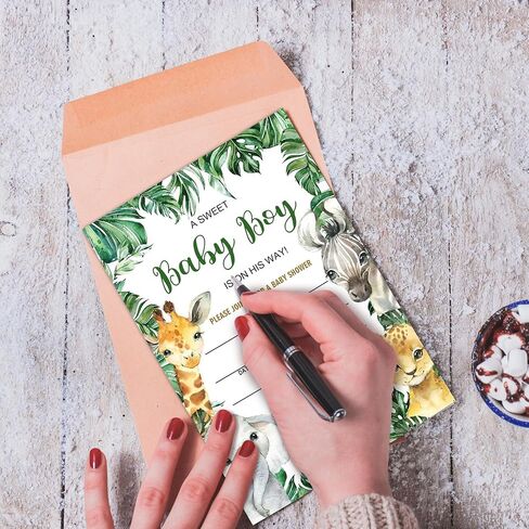 Geuro Baby Shower Invitations, Floral Fill In Invites Cards wih Envelopes, Baby in bloom, Set of 25. in Saudi Arabia