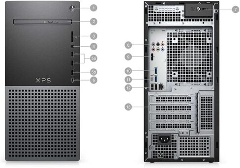 Dell XPS 8950 سطح المكتب (2022) | Core i5-12400 - محرك أقراص ثابت SSD 512GB - ذاكرة الوصول العشوائي 16 جيجابايت | 6 النوى @ 4.4 جيجا هرتز وين 11 المنزل الأسود (متجدد) in Kuwait