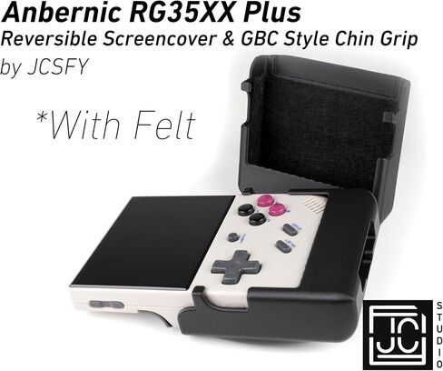 Love Grip 2-in-1 لـ Anbernic RG35XX بالإضافة إلى غطاء الشاشة القابل للعكس GBC نمط الذقن واقي الشاشة in Kuwait