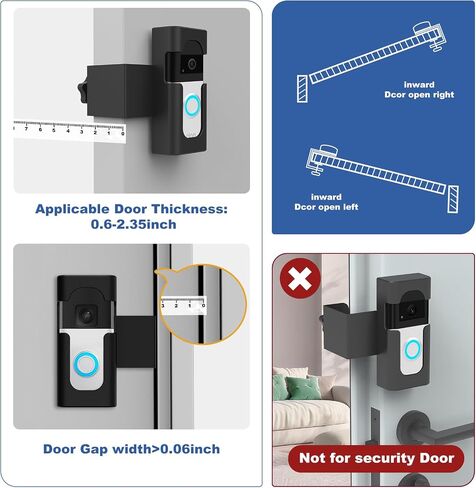 No-Drilling Anti-Theft Video Doorbell Mount for Ring Battery Doorbell Pro/Plus/Video Doorbell 1/2/3/4/Plus/2nd(2020 Release), No Block Sensor Mounting Bracket for Home/Apartments/Businesses/Dorm in Saudi Arabia