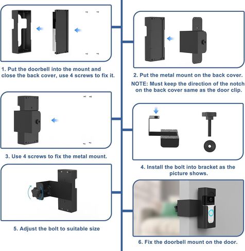 No-Drilling Anti-Theft Video Doorbell Mount for Ring Battery Doorbell Pro/Plus/Video Doorbell 1/2/3/4/Plus/2nd(2020 Release), No Block Sensor Mounting Bracket for Home/Apartments/Businesses/Dorm in Saudi Arabia