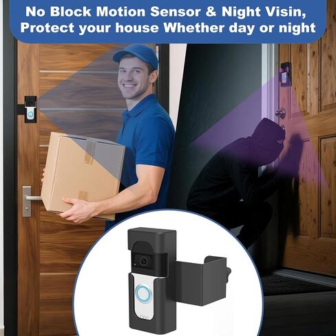 No-Drilling Anti-Theft Video Doorbell Mount for Ring Battery Doorbell Pro/Plus/Video Doorbell 1/2/3/4/Plus/2nd(2020 Release), No Block Sensor Mounting Bracket for Home/Apartments/Businesses/Dorm in Saudi Arabia