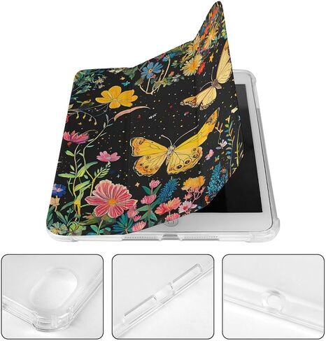 y2k الفراشة الزهور daisy case مع حامل القلم نحيف خفيفة الوزن trifold موقف متوافق مع iPad mini 4/5/6 mini4/5 （7.9in） in Kuwait