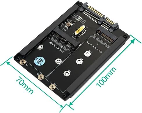 Metal Case MSATA SSD B+M Key M.2 NGFF SSD to 2.5" SATA 3.0 6Gbps Adapter Card with Enclosure Socket MSATA M2 to SATA Riser Board in Saudi Arabia