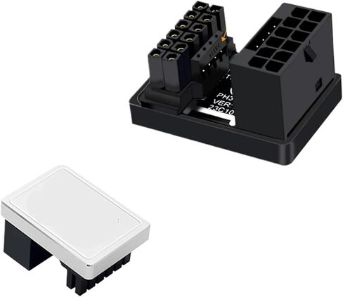 Pcie5.0 4080/4090 Graphics Card ATX3.0 600W Power Supply 12VHPWR 12+4 Pin Male to Female 180 Degree Turn Connector Adapter(Sliver B) in Saudi Arabia