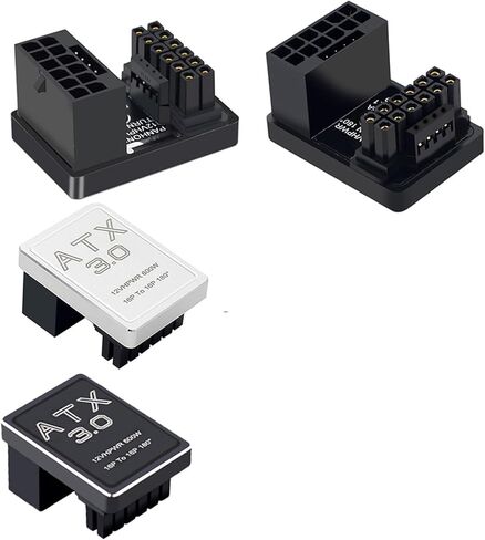 Pcie5.0 4080/4090 Graphics Card ATX3.0 600W Power Supply 12VHPWR 12+4 Pin Male to Female 180 Degree Turn Connector Adapter(Sliver B) in Saudi Arabia