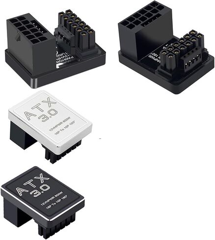 Pcie5.0 4080/4090 Graphics Card ATX3.0 600W Power Supply 12VHPWR 12+4 Pin Male to Female 180 Degree Turn Connector Adapter(Sliver B) in Saudi Arabia