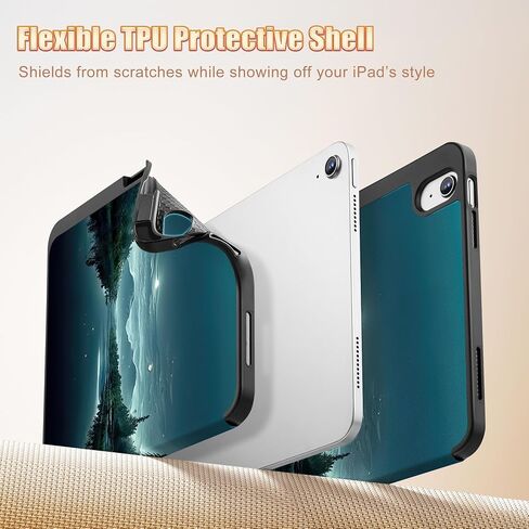 Tuiklol Case for iPad 11 inch (A16 Chip) 2025 Generation 11th / iPad 10.9 inch 2022 10th Gen,Slim Stand Hard Case Pencil Holder with TPU Back Cover & Trifold Stand & Auto Wake/Sleep, Night Forest in Saudi Arabia