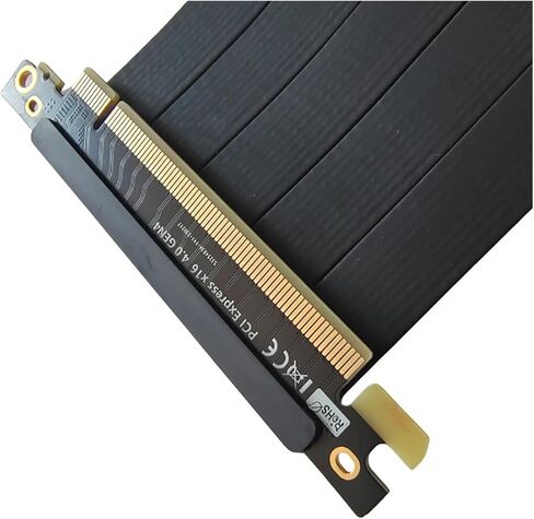 High Speed PCIe 4.0 X16 Riser Double Reverse Graphics Card Extension Cord PCI Gen 4 GPU ITX PC Connector(17CM,Black) in Saudi Arabia