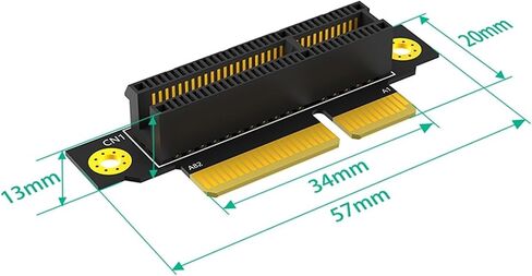 20mm PCIE X4 3.0 90 Degree Reverse Male to Female Riser Card PCI 4X to 4X Converter Adapter Riser Board for 1U Server PC in Saudi Arabia