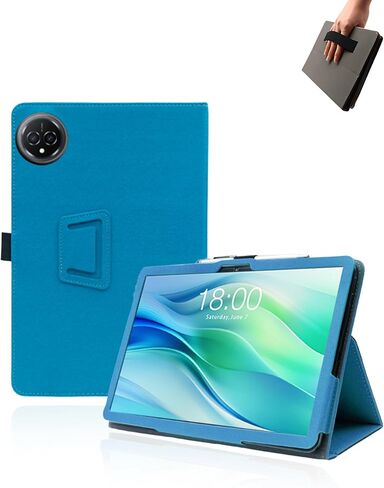 Case for FEONAL Android 14 Tablet 11 inch Tablets,11 inch Tablet,UYRUREL Leather Slim Folding Stand Cover with Hand Strap Magnet for Men Women Full Protection,SkyBlue. in Saudi Arabia