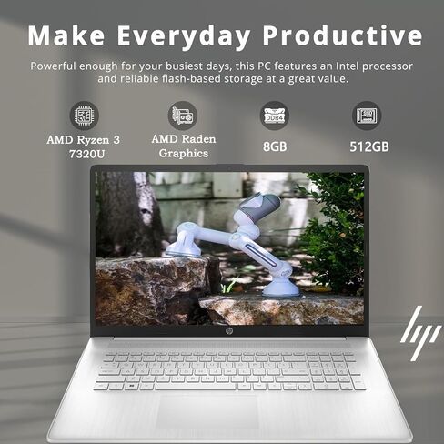 HP 17.3 Touchscreen Laptop Computer, 17 Inch HD+ Touch Screen Laptop, AMD Ryzen 3, Windows 11, 8GB DDR5 RAM, 512GB SSD, 10-Key Number Pad in Kuwait