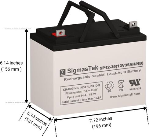 SIGMASTEK أصلي 12 فولت 35 بطاريات استبدال AMPH SLA - مجموعة من 2 in Saudi Arabia