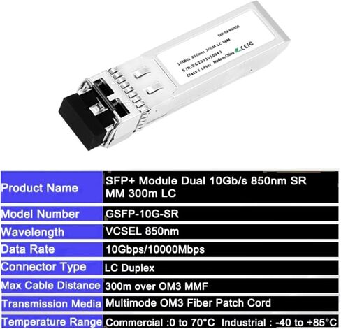 10G SR SFP+ MODULE Multi-mode Duplex LC GIGABIT 850NM 300M MODULE SFP SFP MODULE in Saudi Arabia