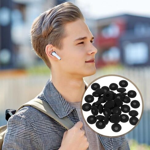 40 PCS سماعة الرأس تغطي الإسفنج الرغوي سمح أذن ناعم أذن نصيحة أذن براعم الاستبدال لقطر أذن قطر 15 مم-20 مم (أسود) in Kuwait