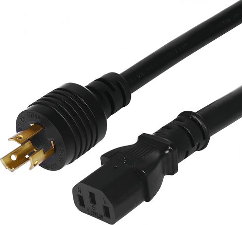 Lucius Huck Duty 14awg AC سلك ، NEMA L7-15p إلى نهاية الأسلاك العارية ، 277VAC/10A ، 5 أمتار (16.4 قدم) للخيام النمو ، إضاءة المستودعات ، المعدات الصناعية in Saudi Arabia