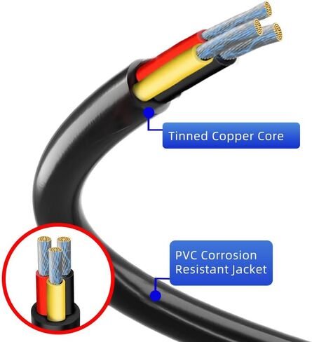 Lucius Huck Duty 14awg AC سلك ، NEMA L7-15p إلى نهاية الأسلاك العارية ، 277VAC/10A ، 5 أمتار (16.4 قدم) للخيام النمو ، إضاءة المستودعات ، المعدات الصناعية in Saudi Arabia