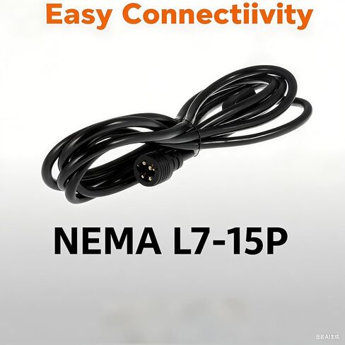 Lucius Huck Duty 14awg AC سلك ، NEMA L7-15p إلى نهاية الأسلاك العارية ، 277VAC/10A ، 5 أمتار (16.4 قدم) للخيام النمو ، إضاءة المستودعات ، المعدات الصناعية in Saudi Arabia
