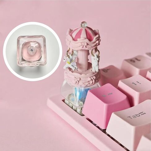 Keycap concousel لطيف ، شخصية DIY مصنوعة يدويًا ، قاع استبدال ESC ، مفاتيح مخصصة جميلة لمفاتيح مفاتيح الكرز MX (قاعدة وردية) in Kuwait