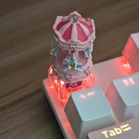 Keycap concousel لطيف ، شخصية DIY مصنوعة يدويًا ، قاع استبدال ESC ، مفاتيح مخصصة جميلة لمفاتيح مفاتيح الكرز MX (قاعدة وردية) in Kuwait