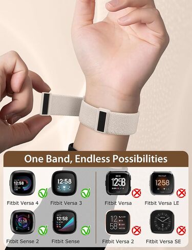 Toyouths 3 Pack Magnetic Stepratty Band متوافق مع Fitbit Versa 4/Fitbit Versa 3/Sense 2/Sense Smartwatch ، Soft Swastic Swastic Nylon Sport Loop Strap للنساء الرجال in Saudi Arabia