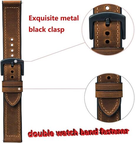 Leather Bands Compatible Garmin Vivoactive 4/Venu 3/Venu 2 45mm/Forerunner 255/265 Watch Bands, 22mm Silicone Leather Wristband for Women Men in Kuwait
