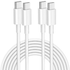 USB C to USB C Cable ، 2 حزمة 60 واط بطول 10 قدم من النوع C الشاحن الشاحن الشاحن السريع لشحن iPhone 16/15 Pro Max/Plus/16E ، iPad ، MacBook ، Samsung S25/S24/S23/S22 ، بكسل ، موتو ، Switch ، Tablet ، Android Phone in Kuwait