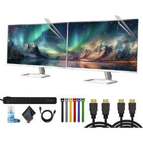HP Series 5 27 بوصة FHD White Monitor (HP527SW) بما في ذلك: 3x HDMI Cable ، واقي الطفرة ، وعلاقات الكابل ، ومجموعة تنظيف الشاشة ، واقي الشاشة in Kuwait