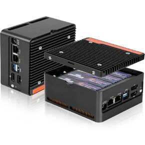 Mini PC NAS Server with N355 Processor, 4-Bay Storage, 4×M.2 NVMe Expansion Slots, DDR5 4800MHz, Dual 2.5G LAN, Barebone System (No RAM No SSD) in Saudi Arabia