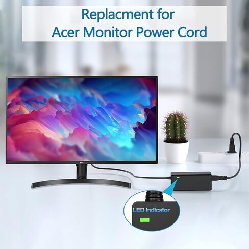 19V استبدال لمراقبة ACER سلك توافق مع شاشة ACER R240HY SB220Q S230HL SA230 S231HL S232HL H236HL S202HL S240HL S220HQL G246HL in Saudi Arabia